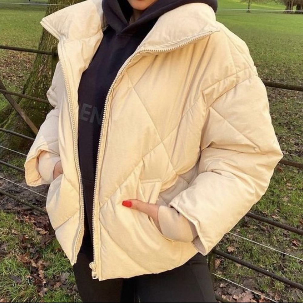 Zara Cream Puffer Jacket